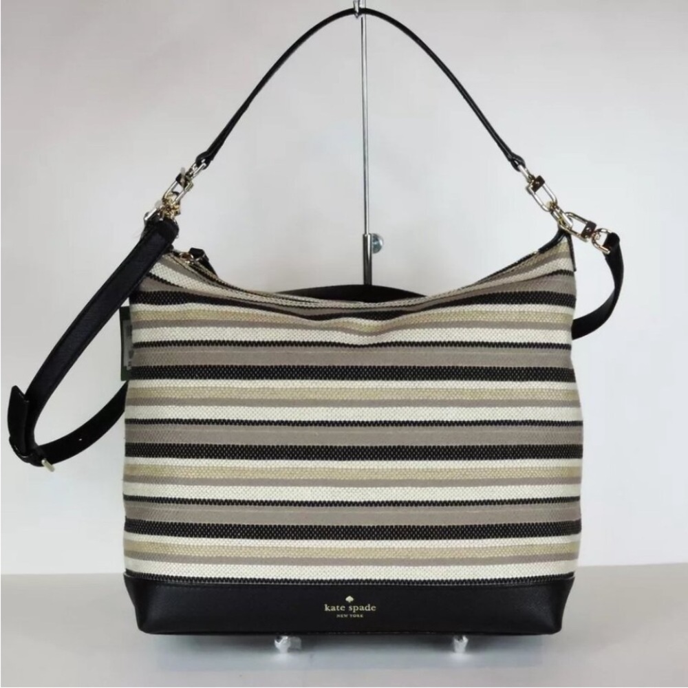 New Kate Spade New York Greene Street Kaia Hobo Woven stripe PXRU7775 bag NWOT